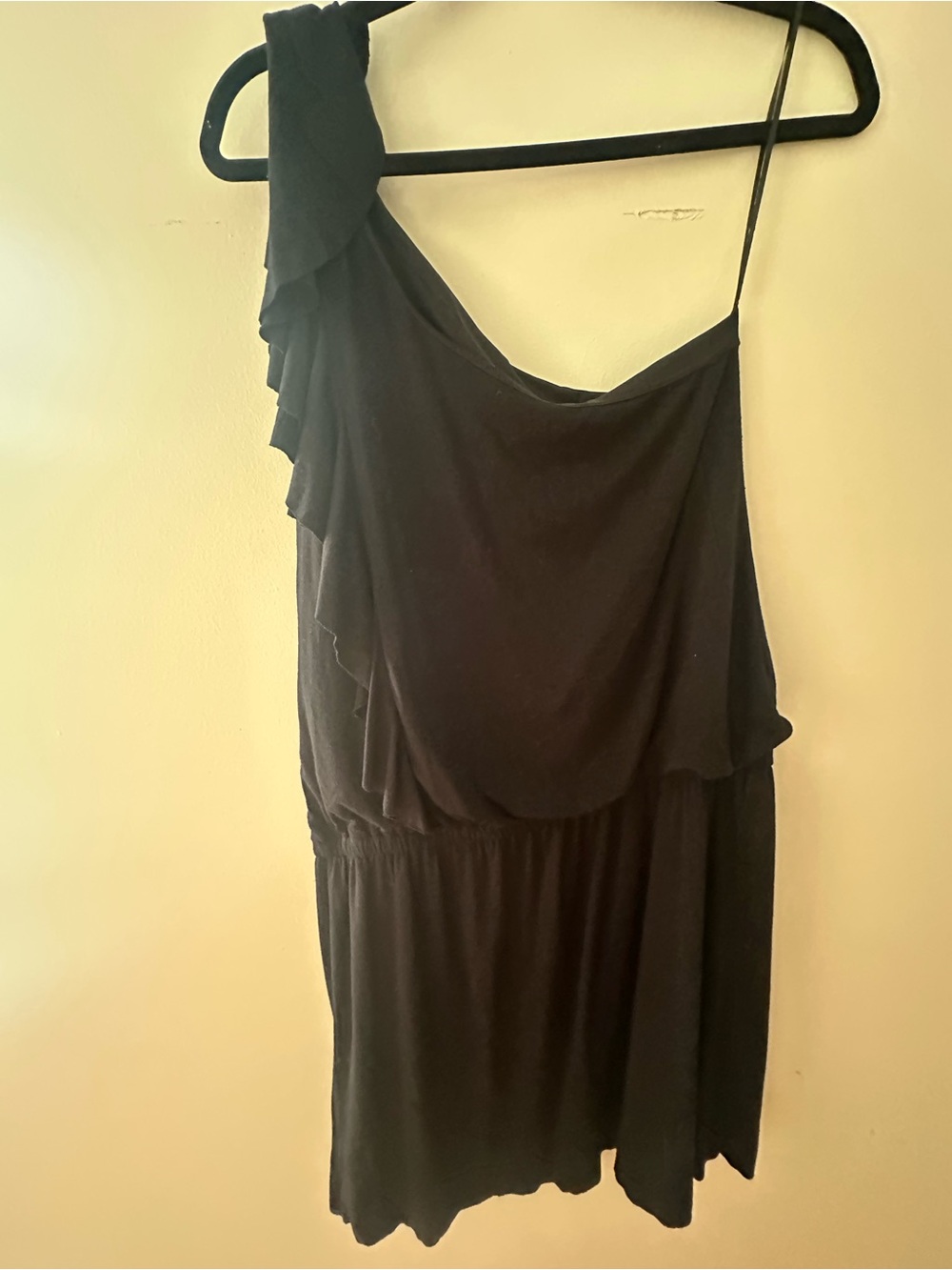 Express Black One-Shoulder Ruffle Dress - Picture 4 of 7